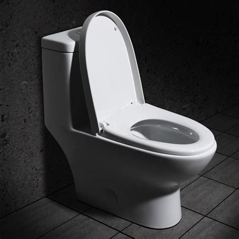 Modern Dual Flush Elongated One Piece Siphonic Toilet Standard Height