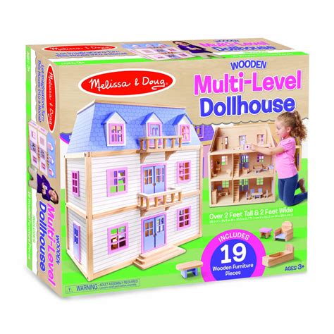 melissa and doug multi level wooden doll house