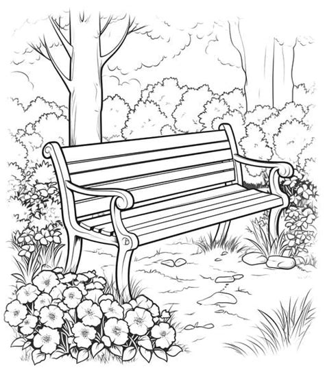 Park Bench Coloring Pages