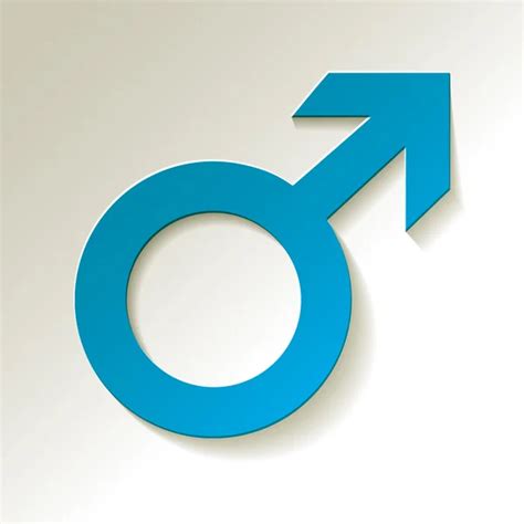 Male Icon Mars Vector Symbol With Shadow On A Blue Background Stock