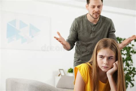 Father Scolding His Teenager Daughter Stock Image Image Of Child