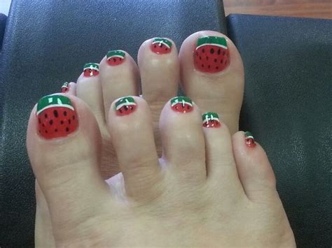 Summer pedicure in 2018 should be filled with a lot of bright colors. Watermelon toe nails, Watermelon nails | My Nails/Nail ...