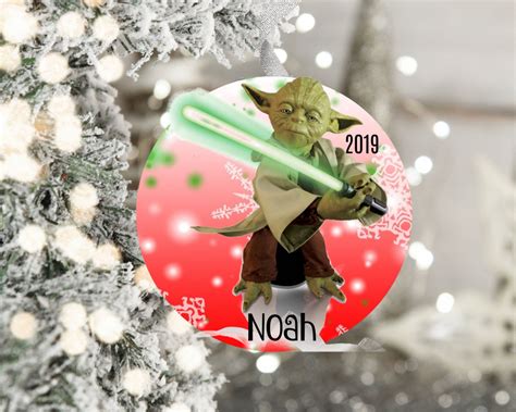 Star Wars Yoda Christmas Ornament 2020 Personalized Holiday Etsy