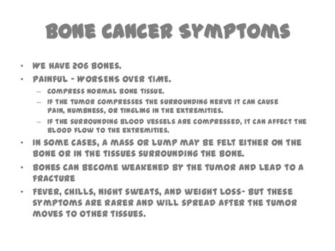 Discover bone cancer's causes, symptoms, treatment options and more. Bone cancer
