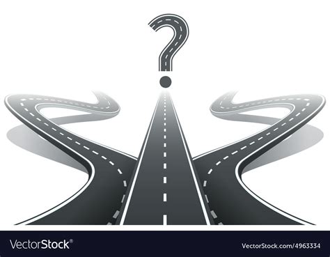 Three Roads And Question Mark Choosing Right Vector Image