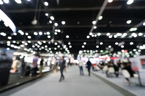 Blurred Defocused Background Of Public Exhibition Hall Business