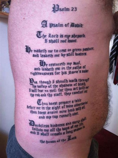 Psalms 23 Tattoo Ideas