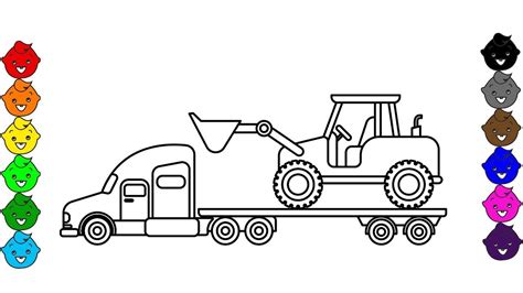 construction truck excavator truck coloring pages coloring book  kids truck coloring