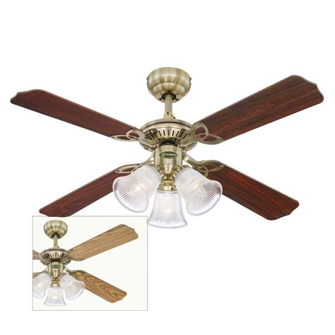 This ceiling fan is energy star certified, and much more efficient than most other fans we evaluated. Westinghouse Princess Trio 42" Antique Brass Ceiling Fan ...