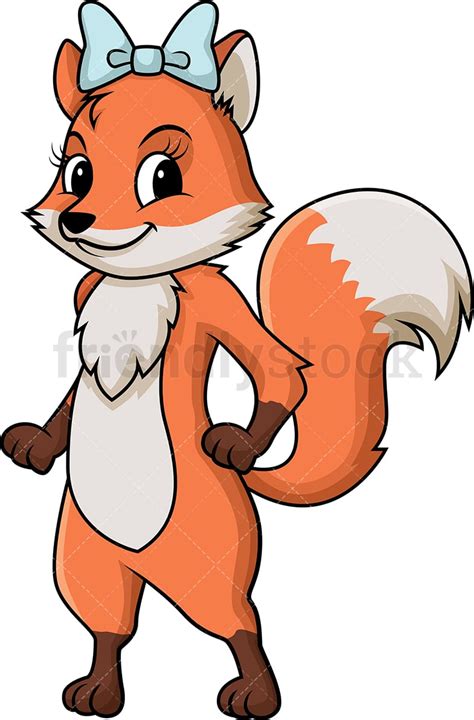 Female Fox Cartoon Clipart Vector Friendlystock
