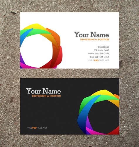 20 Free Psd Business Card Templates Images Free Business Card