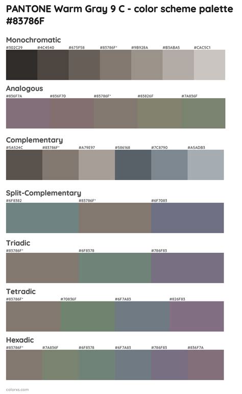 Pantone Warm Gray 9 C Color Palettes And Color Scheme Combinations