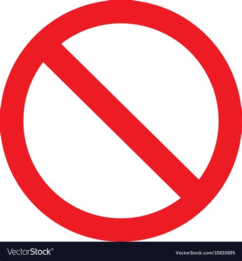 Icon Ban With Shadow On White Background Vector Image