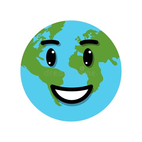 Smile Earth Globe Character Stock Vector Illustration Of Background