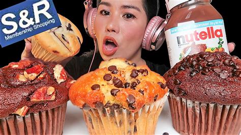 Asmr Nutella Bread Mukbang Big Muffins From Sandr Philippines Relaxing Eating Sound Youtube