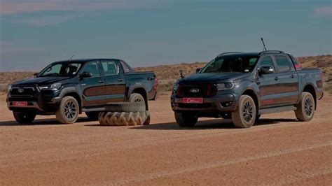Ford Ranger Vs Toyota Hilux Drag Race On Clay Is Close