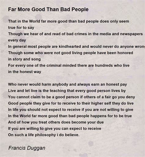 Far More Good Than Bad People By Francis Duggan Far More Good Than