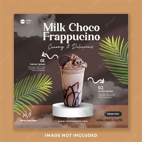 Premium Psd Chocolate Milkshake Drink Menu Social Media Post Square