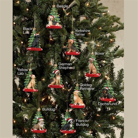Kurt Adler Christmas Dog Breed Personalized Tree Ornament