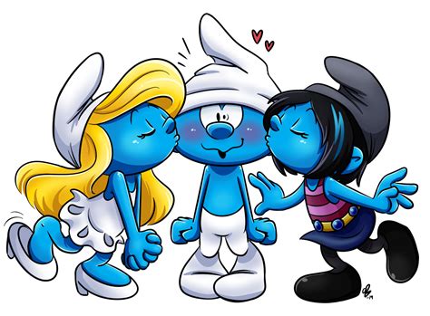 Kissy Clumsy By Shini Smurf On Deviantart Smurfs Drawing Smurfs Smurfette