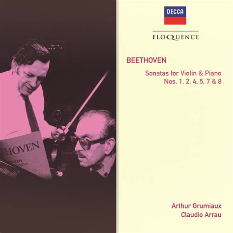 Beethoven Violin Sonatas Nos 1 2 4 5 7 And 8 Eloquence Classics