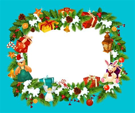 Premium Vector Christmas Holiday Greeting Card Frame
