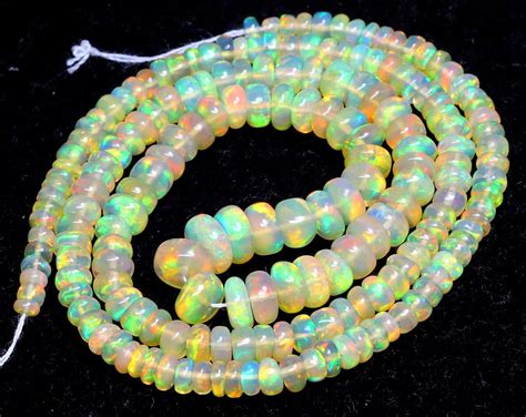 Ethiopian Opal Beads Opal Gemstone Opal Rondelle Beads Opal Etsy