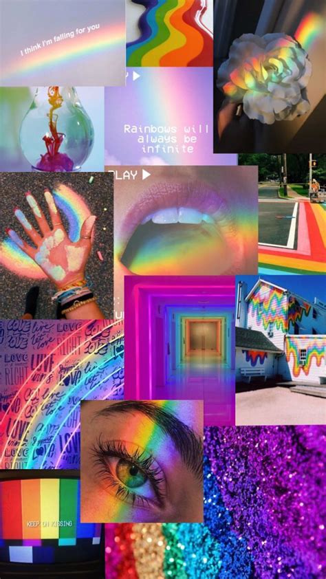 Rainbow Aesthetic Collage Wallpaper