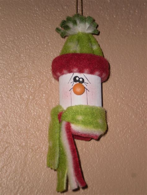 Snowman Spool Ornament Christmas Tree Ornie Etsy