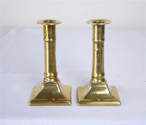 Pair Of Georgian Brass Candlesticks At 1stdibs Georgian Candlesticks