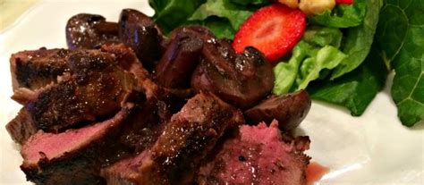 Venison Back Strap With Mushrooms And Red Wine Pan Sauce Farm Fresh For