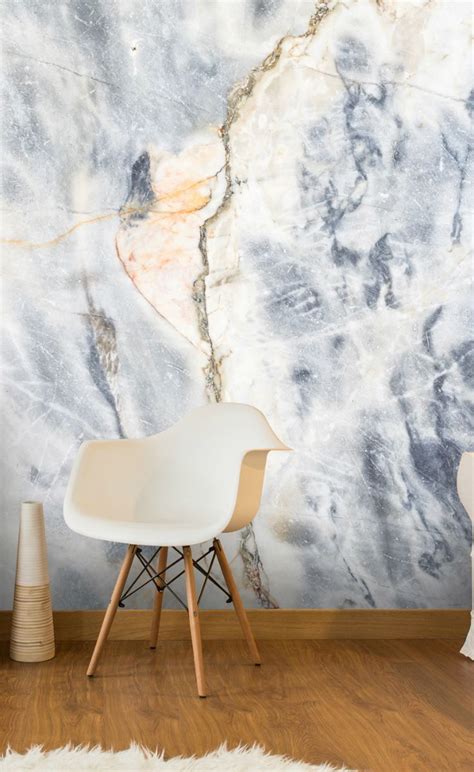 Classic And Luxurious Blue And White Marble Effect Wall Mural An Easy