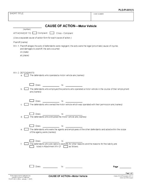 Cause of action meaning in english, cause of action definitions. California Pleading Forms - 23 Free Templates in PDF, Word ...