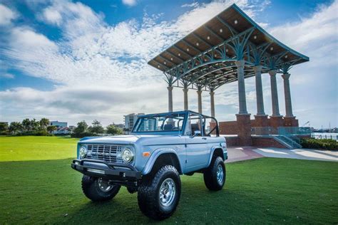 Restored 1974 Brittany Blue Early Bronco Velocity Restorations