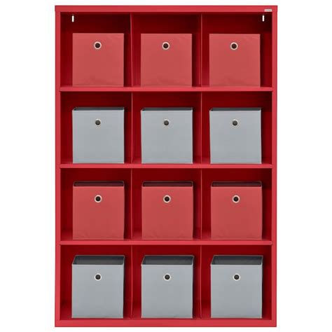 Sandusky 66 In H X 46 In W X 18 In D Textured Red Metal 12 Cube