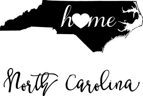 North Carolina State Map Digital File Svg Png  Eps Vector Etsy