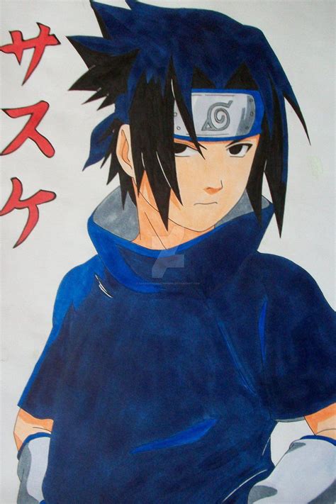 Sasuke Uchiha Young Colored Naruto Sketch Anime Character Drawing