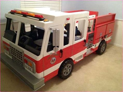 Toddler beds can be standard height, raised or on the ground. Fun Fire Truck Toddler Bed | Fire truck bedroom, Truck toddler bed