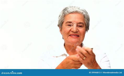 Mature Woman Holding Notes Stock Video Video Of Background