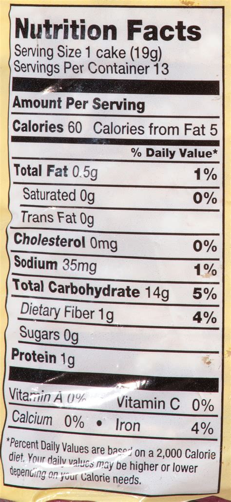 Quaker Rice Cakes Nutrition Facts Runners High Nutrition