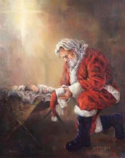 Santa Kneeling With Baby Jesus Geaux Ask Alice