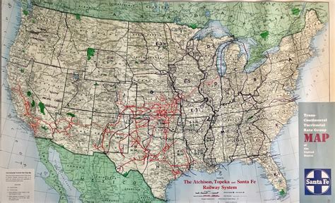 Trans Continental Territorial Rate Map Of The United States Santa Fe