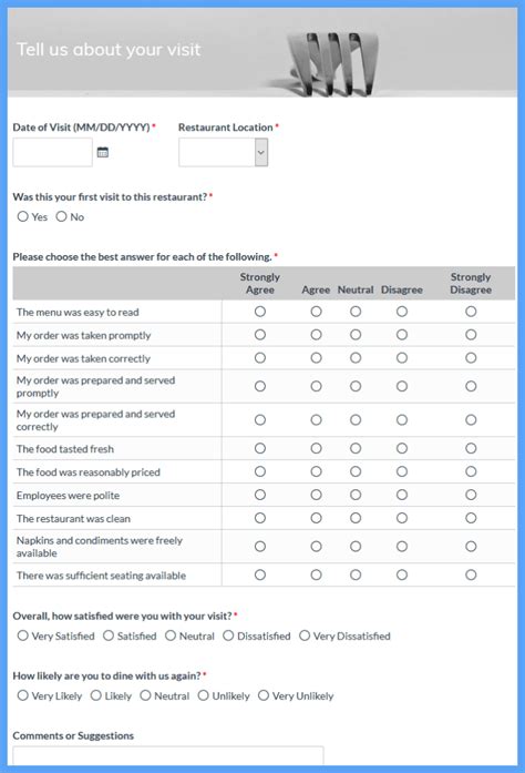 Fast Food Customer Satisfaction Survey Template Formsite