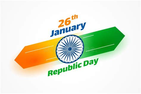 Stylish 26th January Indian Republic Day Celebration Card Design Stock