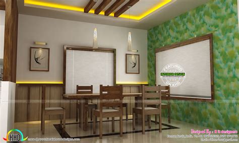 Dining Kitchen Living Room Interior Designs Kerala Home Design And