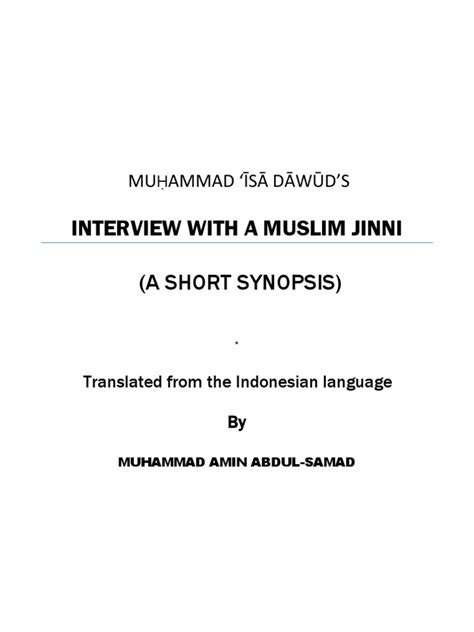 Download the book for quality assessment. MUHAMMAD ISA DAWUD'S INTERVIEW WITH A MUSLIM JINNI | Genio ...
