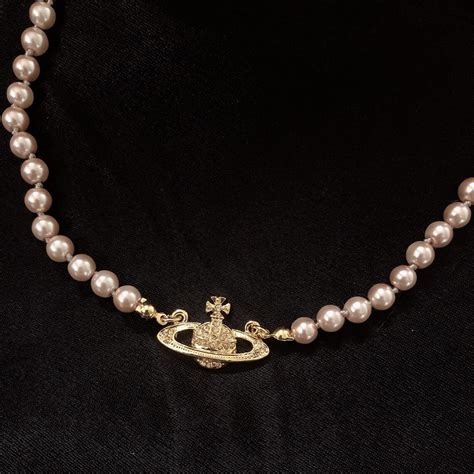 vivienne westwood mini bas relief choker orb pearl necklace etsy