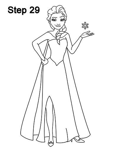 How to draw disney princess cinderella cute and easy. Elsa Frozen Drawing 29 | Elsa drawing, How to draw elsa ...