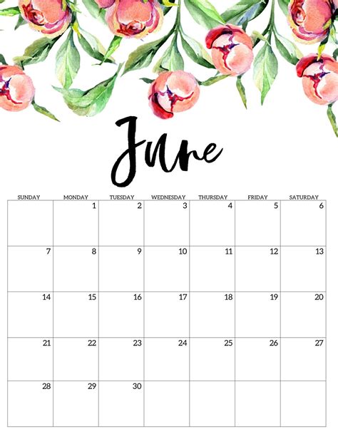Printable Cute June 2020 Calendar Images 2019 Calendars For Students