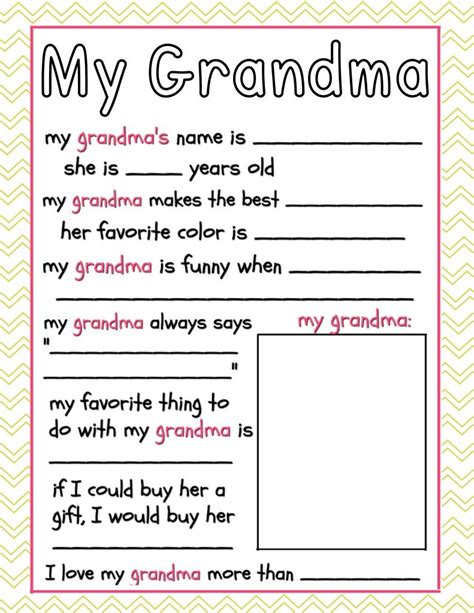 Free All About My Grandma Printable Interview Eight Versions Artofit